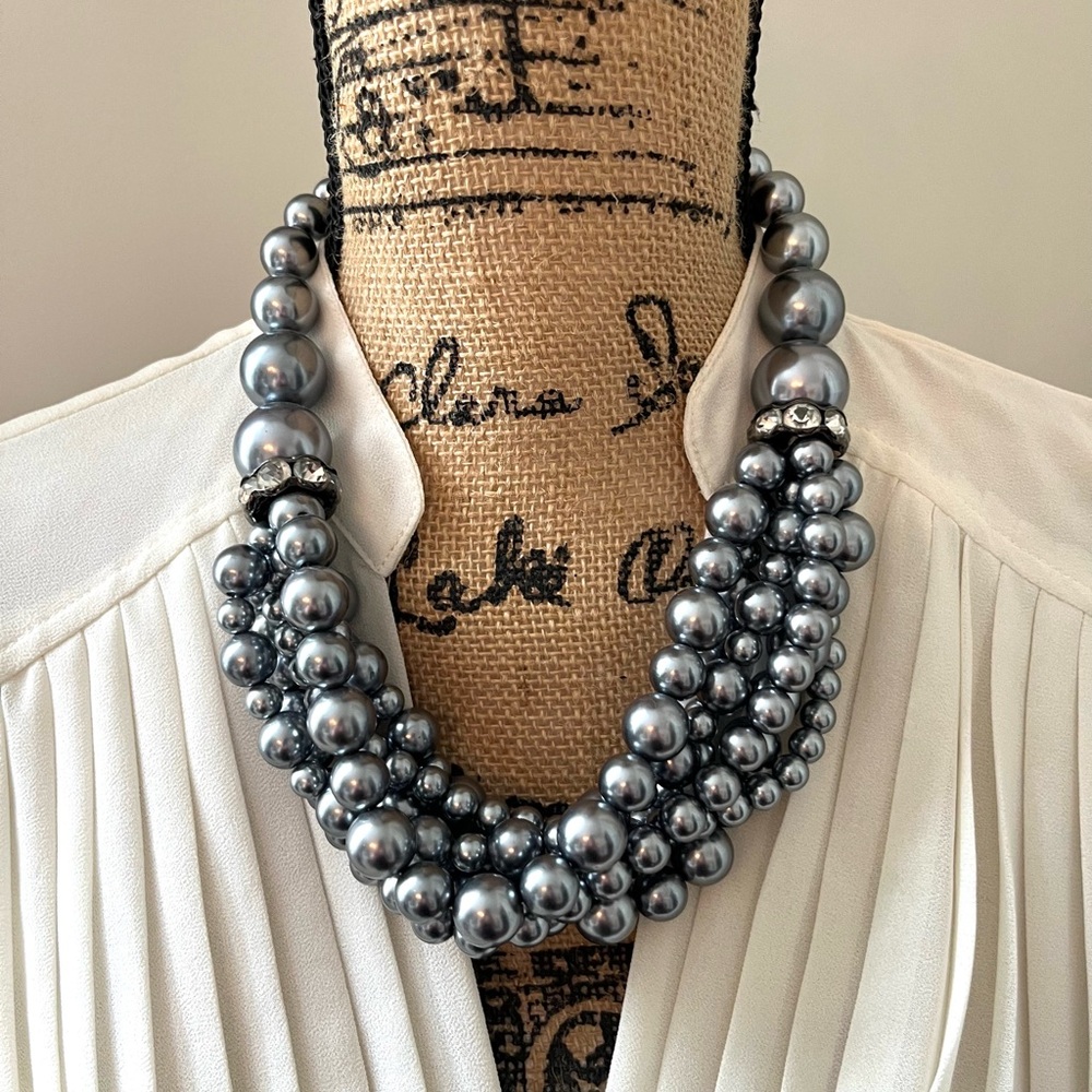 Silver Blue Bauble Necklace